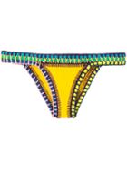 Kiini Embroidered Ro Bikini Bottom, Women's, Size: Medium, Yellow/orange, Cotton/polyester/nylon/spandex/elastane