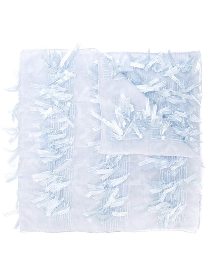 Armani Collezioni Ribbon Trim Scarf, Women's, Blue, Silk/polyamide