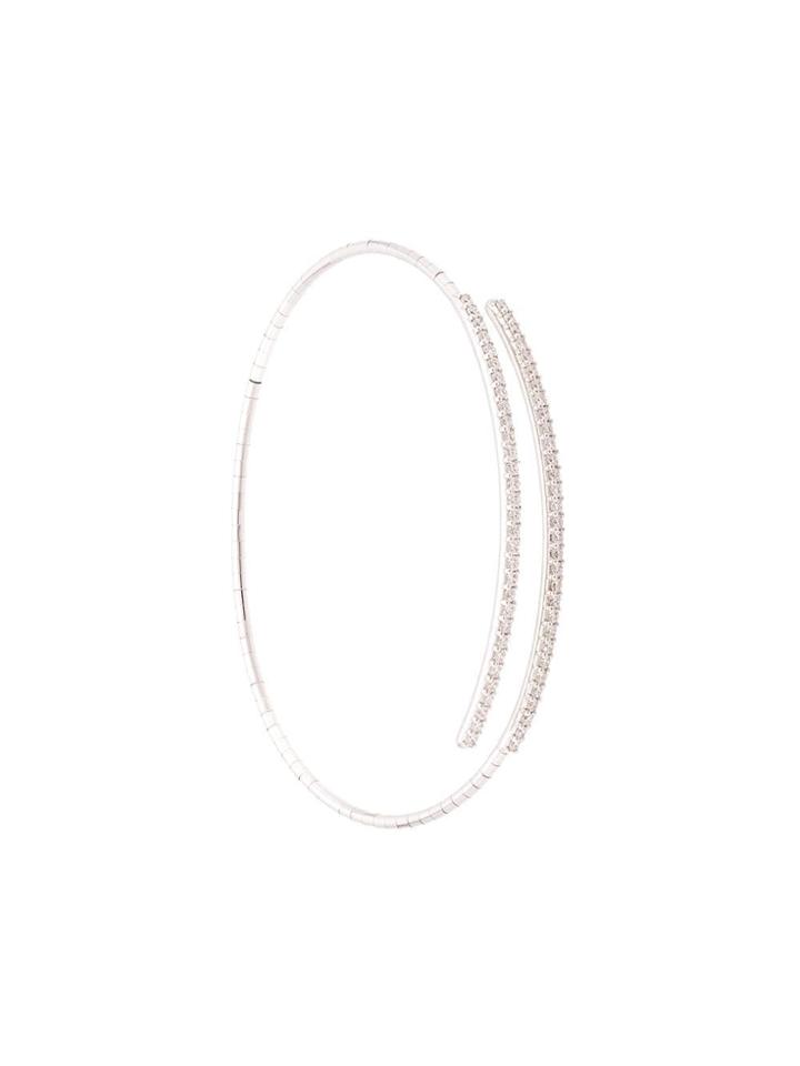 Mattia Cielo 18kt White Gold Two Row Diamond Cuff - Silver