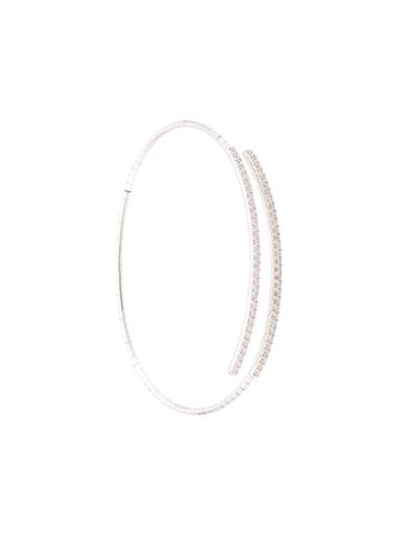 Mattia Cielo 18kt White Gold Two Row Diamond Cuff - Silver