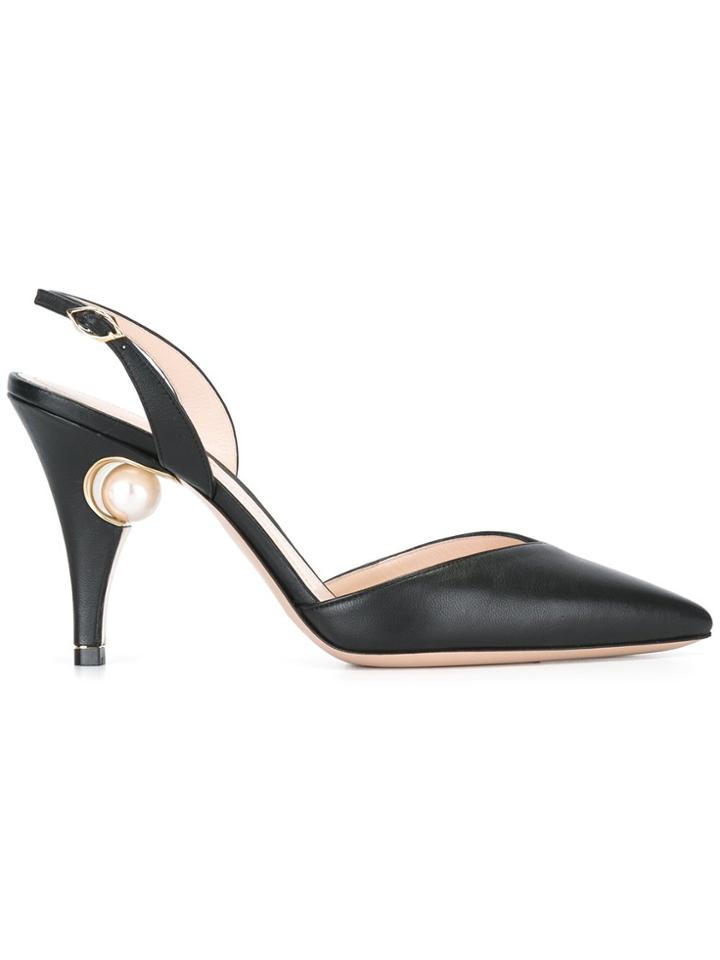 Nicholas Kirkwood 85mm Penelope Pearl Slingback Pumps - Black