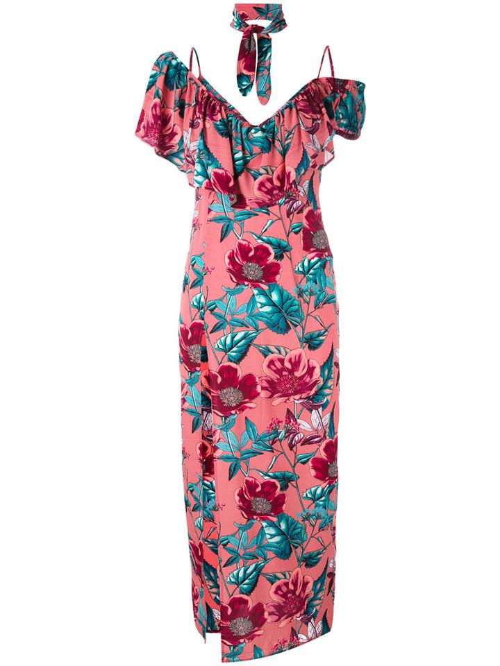 For Love And Lemons - Flamenco Dress - Women - Silk/spandex/elastane/rayon - M, Pink/purple, Silk/spandex/elastane/rayon