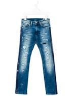 Diesel Kids - Destroyed Denim Jeans - Kids - Cotton/polyester/spandex/elastane - 12 Yrs, Blue