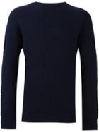 Ymc Crew Neck Pullover, Men's, Size: Xl, Blue, Virgin Wool