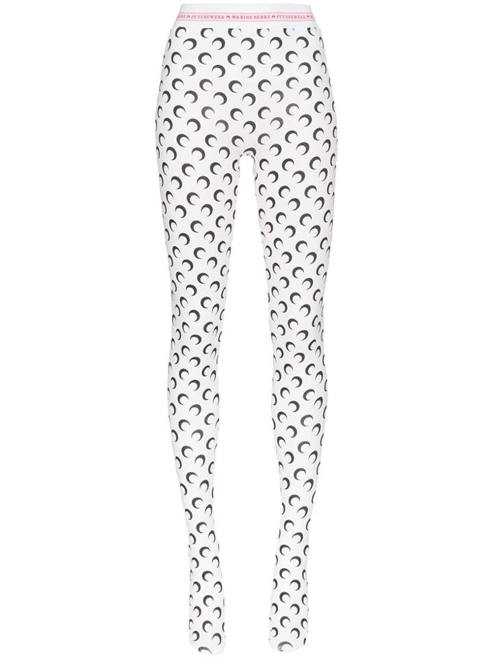 Marine Serre Moon Print Leggings - White