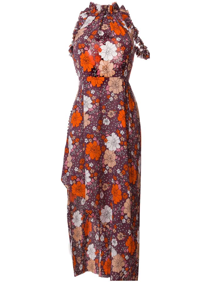 Magda Butrym Floral Print Dress - Pink & Purple