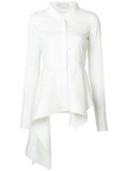 Monse Asymmetric Hem Shirt, Women's, Size: 12, White, Cotton/nylon/spandex/elastane