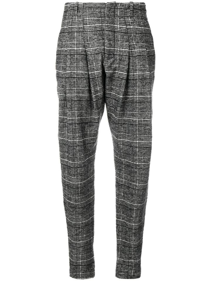 Philosophy Di Lorenzo Serafini Slim Checked Trousers - Black