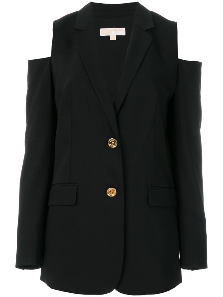 Michael Michael Kors Blazer With Cut Out Shoulders - Black