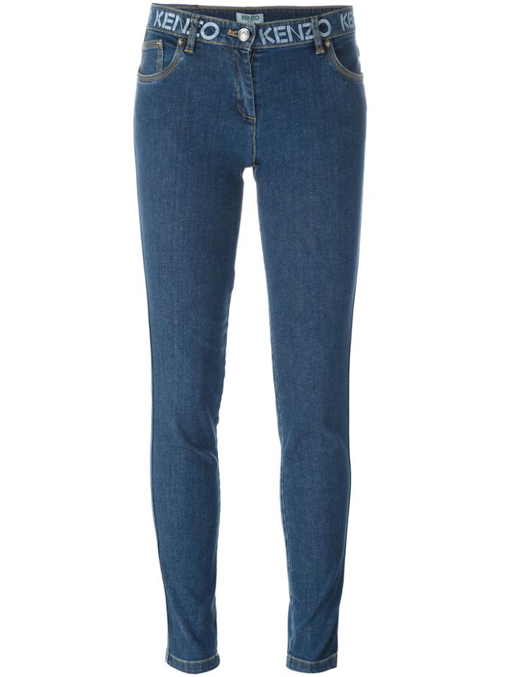 Kenzo Logo Waistband Skinny Jeans - Blue
