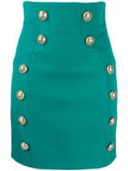 Balmain Buttoned Detailed Mini Skirt - Blue