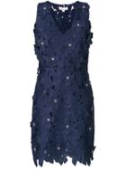 Michael Kors Collection Guipure Floral Lace Mini Dress - Blue