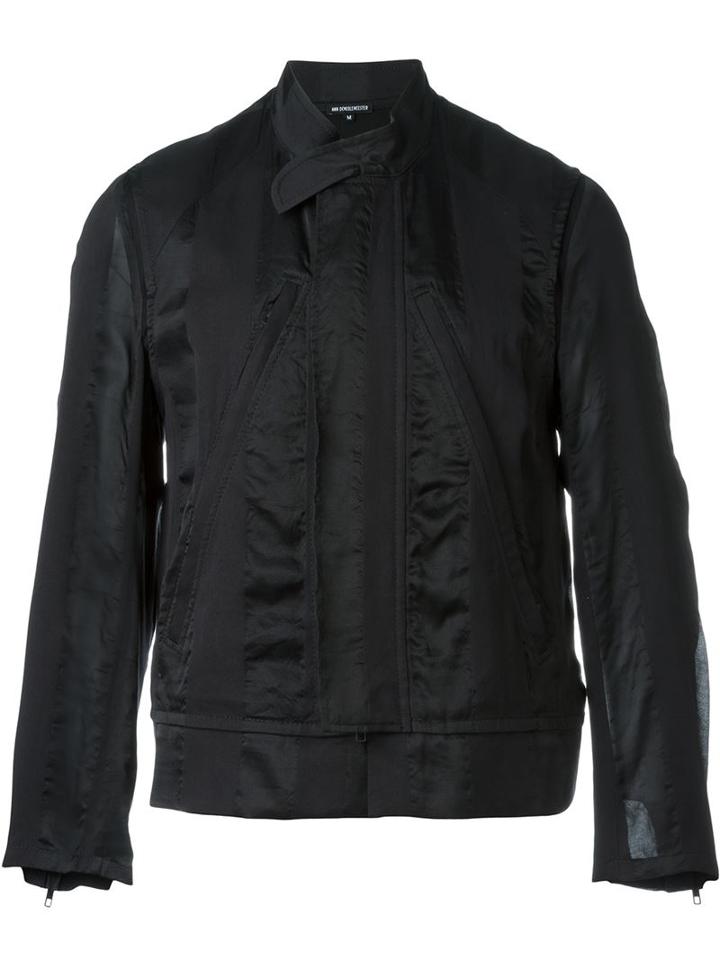 Ann Demeulemeester Two-piece Biker Jacket, Men's, Size: L, Black, Cotton/silk