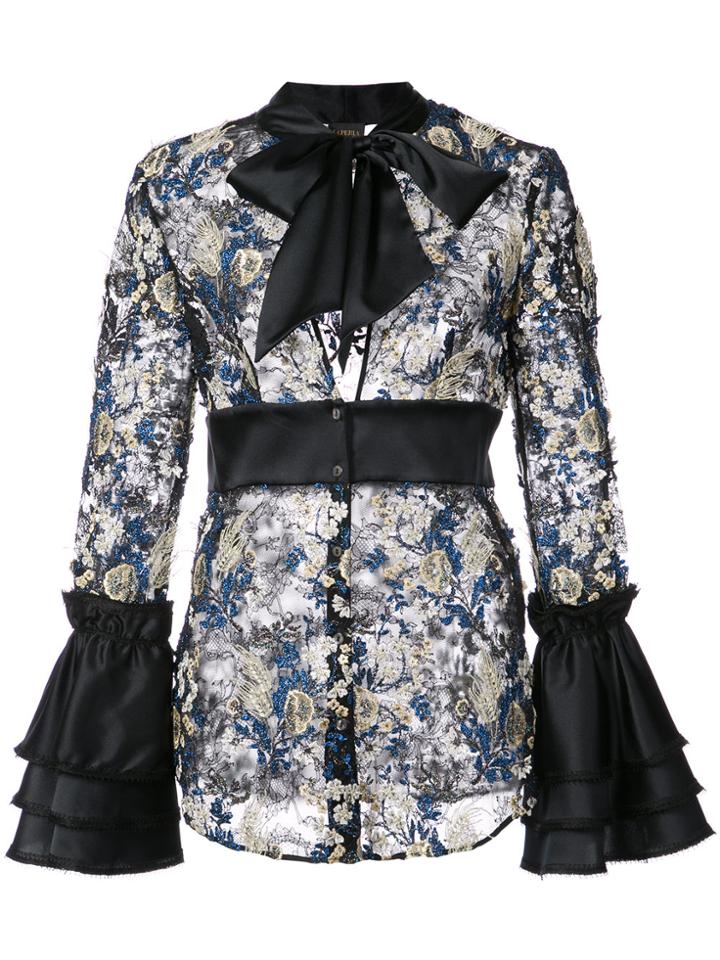 La Perla Bow Neck Blouse - Metallic
