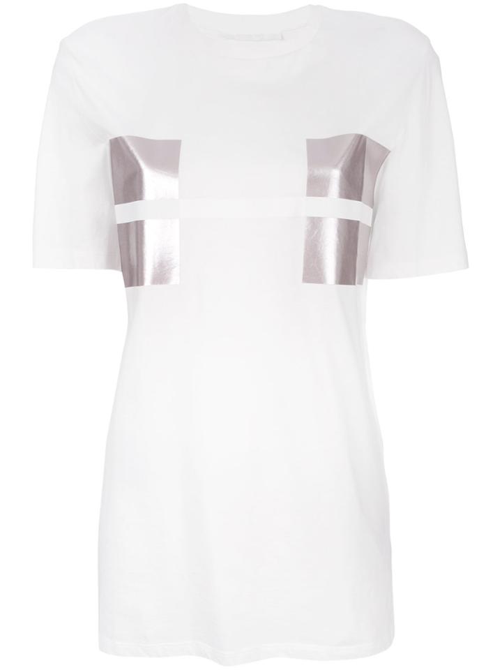Neil Barrett Metallic Panelled T-shirt - White