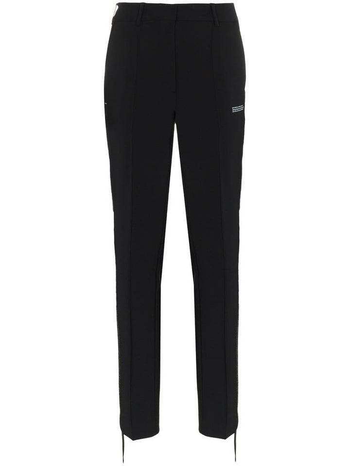 Off-white Pleated Front Logo Detail Trousers - Black