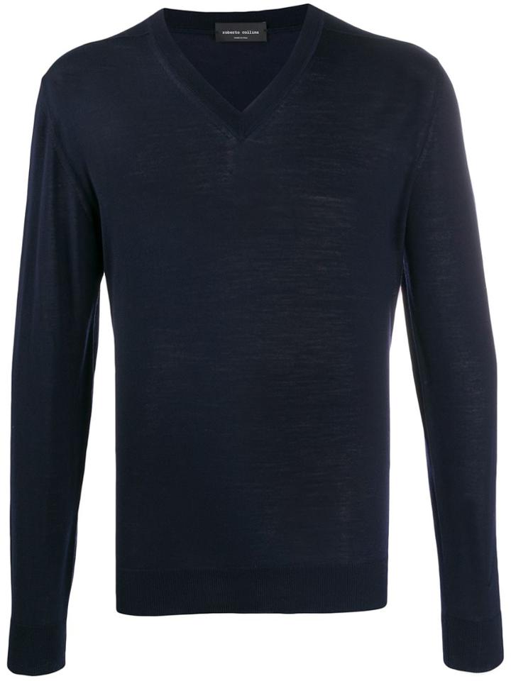 Roberto Collina Colour Block Jumper - Blue