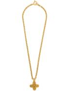 Chanel Vintage Cross Pendant Long Necklace - Gold