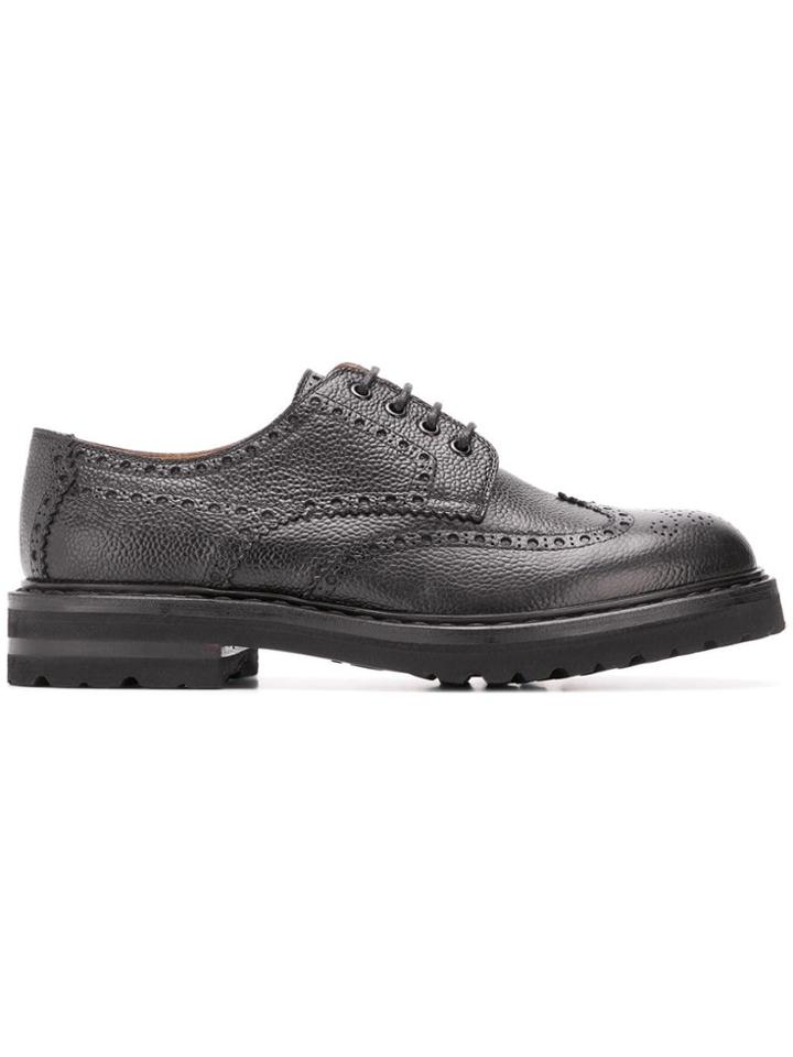 Henderson Baracco Lace-up Perforated Brogues - Black