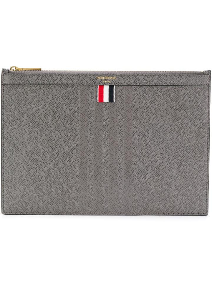 Thom Browne 4-bar Emboss Small Tablet Holder - Grey