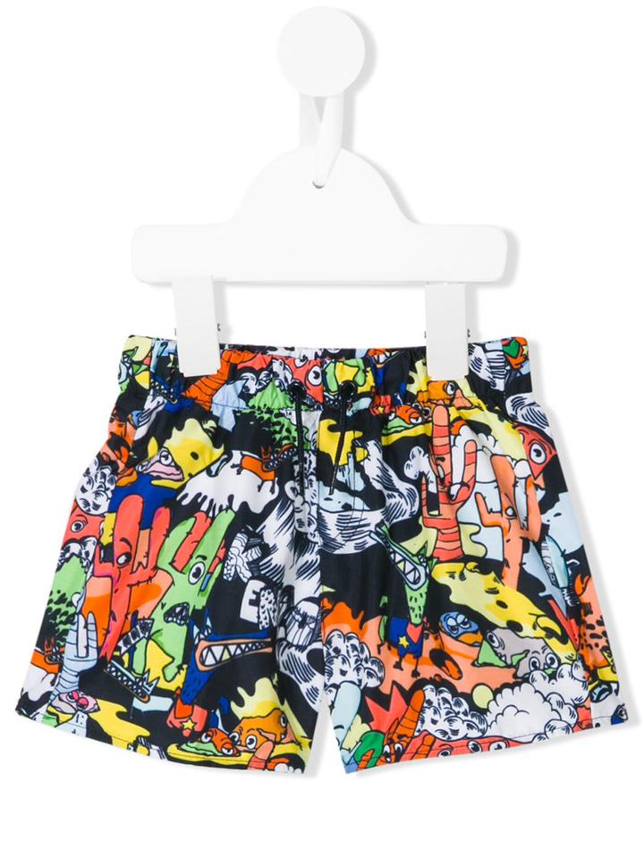 Kenzo Kids - Cartoon Cactus Print Swim Shorts - Kids - Polyester - 4 Yrs