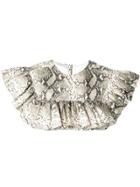 Philosophy Di Lorenzo Serafini Snakeskin Print Cropped Top - Neutrals