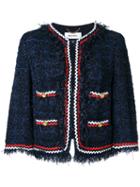Muveil - Embroidered Blazer - Women - Cotton/nylon - 38, Blue, Cotton/nylon