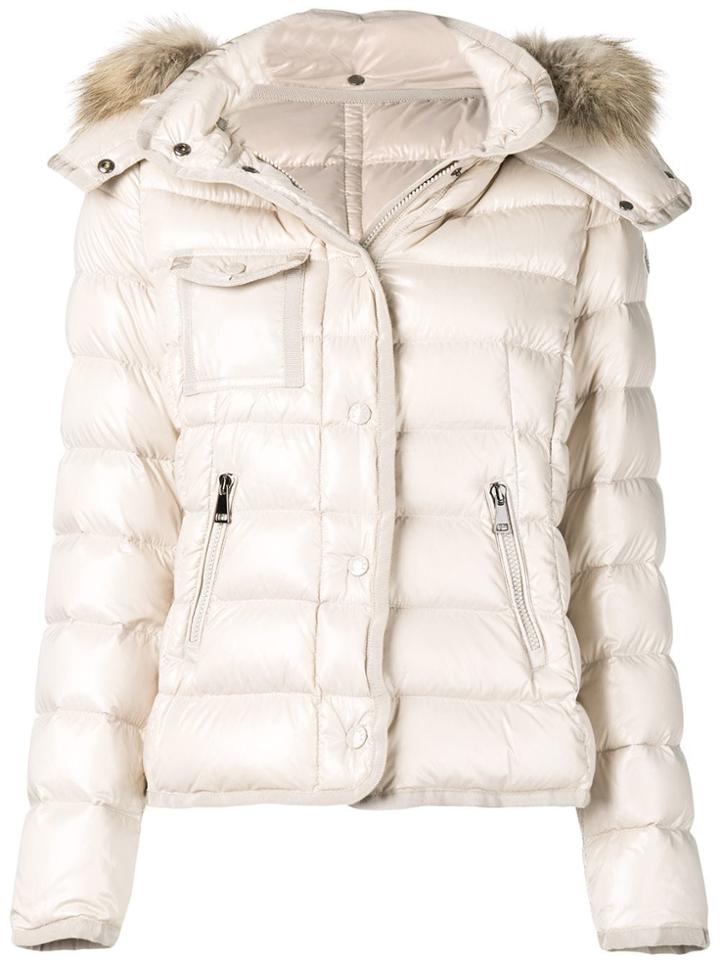 Moncler Grosgrain Detailed Puffer Jacket - Nude & Neutrals