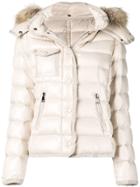 Moncler Grosgrain Detailed Puffer Jacket - Nude & Neutrals