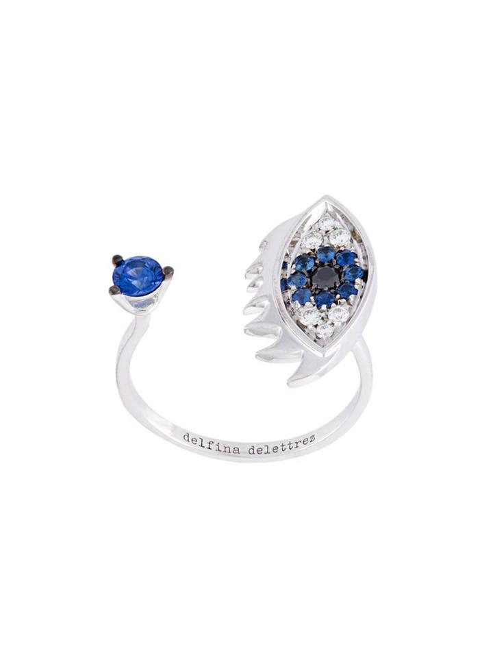 Delfina Delettrez 'eyes On Me Piercing' Diamonds And Sapphires Ring, Women's, Size: 53, Metallic