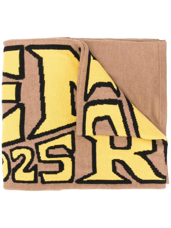 Fendi Logo Scarf - Brown