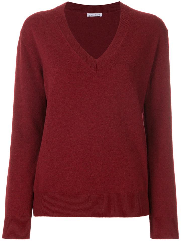 Tomas Maier V-neck Sweater - Red