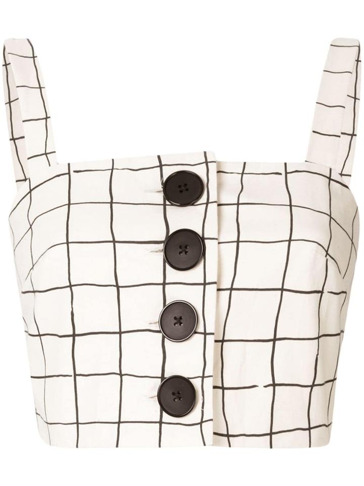 Whit Grid Print Top - Neutrals