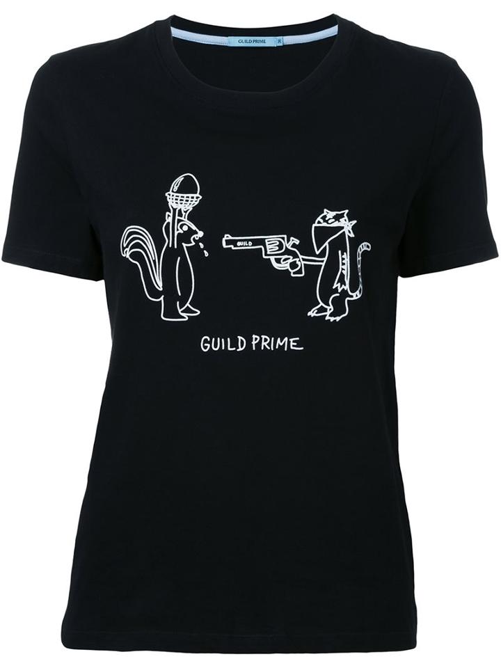 Guild Prime Logo Print T-shirt, Women's, Size: 36, Black, Cotton