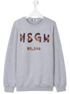 Msgm Kids Logo Sweatshirt, Boy's, Size: 14 Yrs, Grey