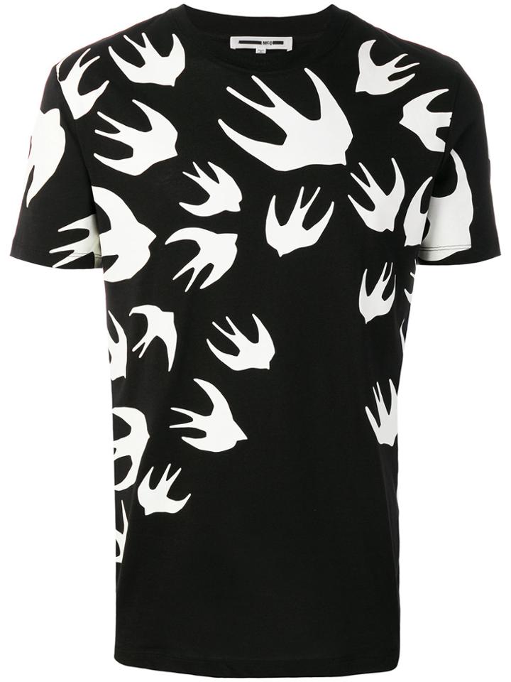 Mcq Alexander Mcqueen Large Swallows T-shirt - Black