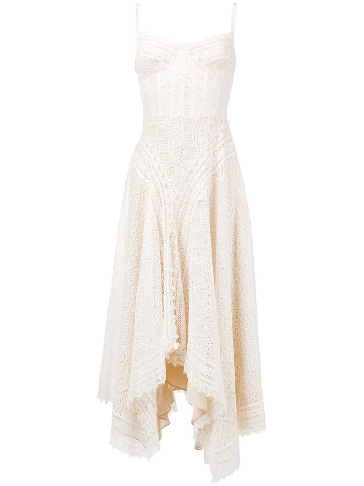 Alexander Mcqueen - Sleeveless Crochet Lace Dress - Women - Silk/cotton/polyamide - 42, Women's, Nude/neutrals, Silk/cotton/polyamide