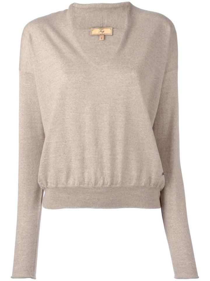 Fay V-neck Jumper, Women's, Size: Small, Nude/neutrals, Virgin Wool