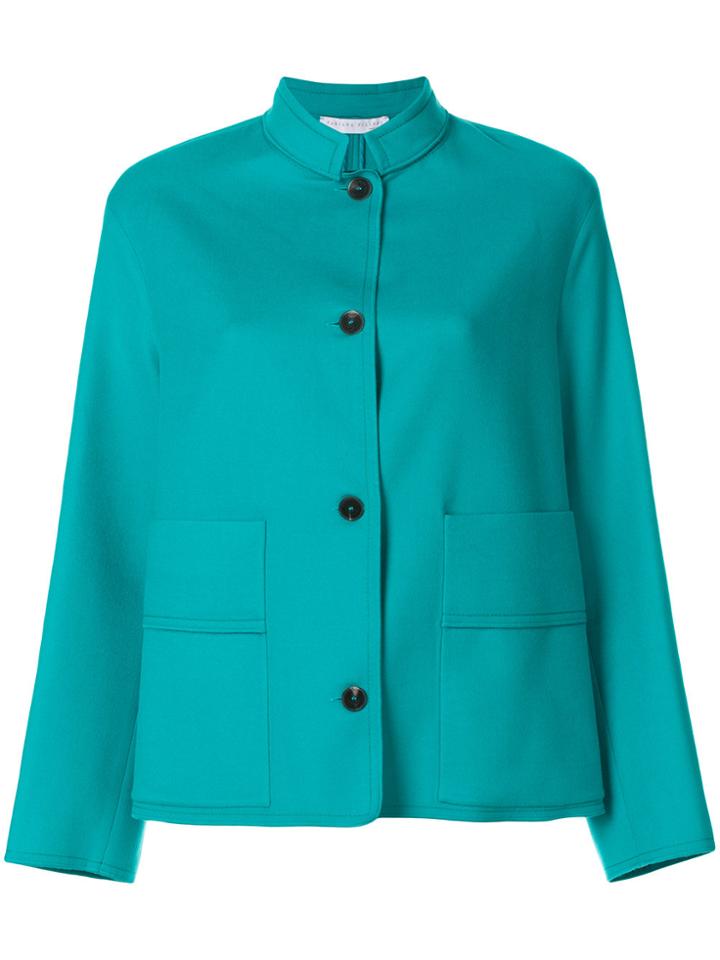 Fabiana Filippi High Standing Collar Jacket - Blue