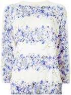 Giambattista Valli Floral Print Sweater, Women's, Size: 48, White, Silk