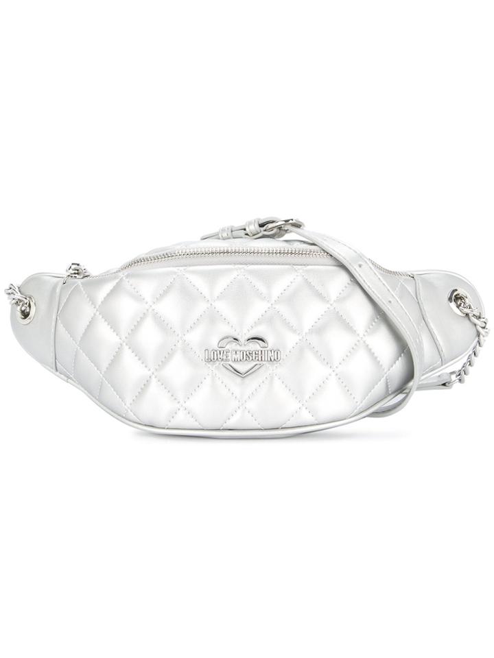Love Moschino Kidney Crossbody Bag - Grey