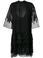 Rochas Embroidered Shift Dress - Black