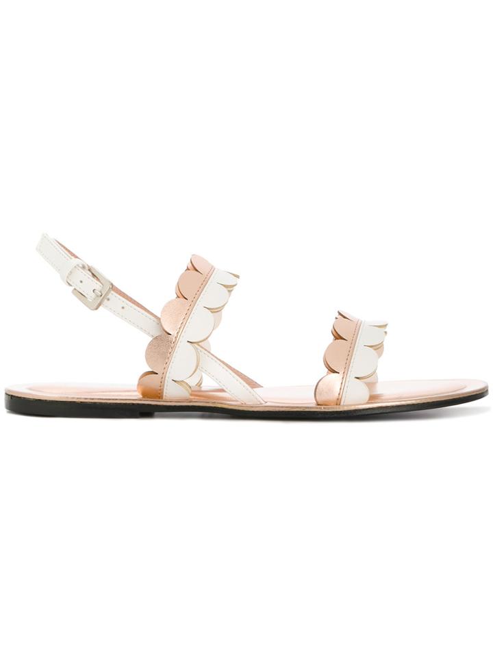 Pollini Metallic Flat Sandals - Nude & Neutrals