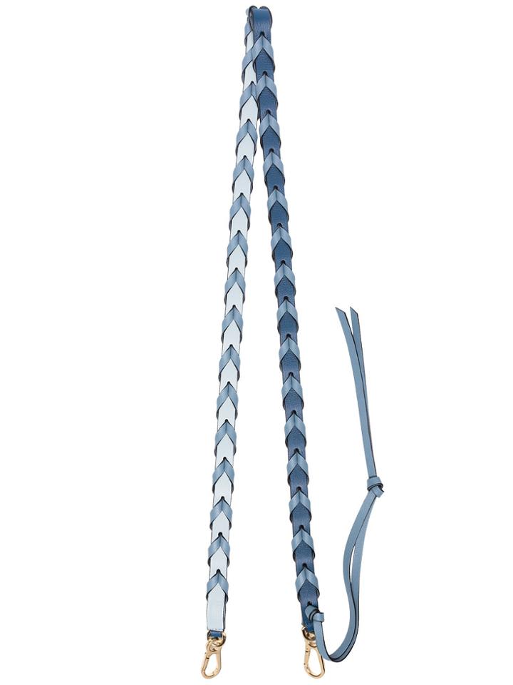 Loewe Blue Leather Braided Thin Bag Strap