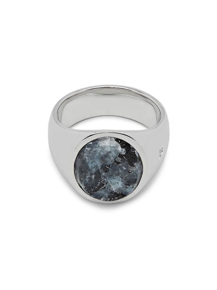 Tom Wood Oval Larvikite - Silver