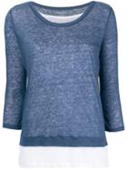 Majestic Filatures Layered Knitted Top - Blue