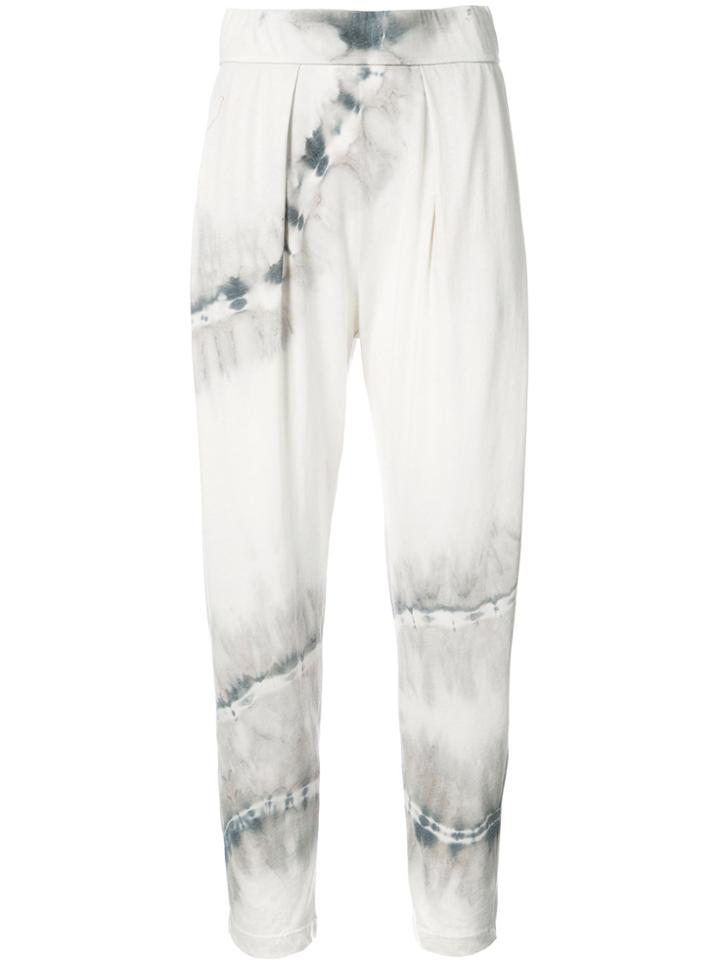 Raquel Allegra Tie Dye Cropped Trousers - White