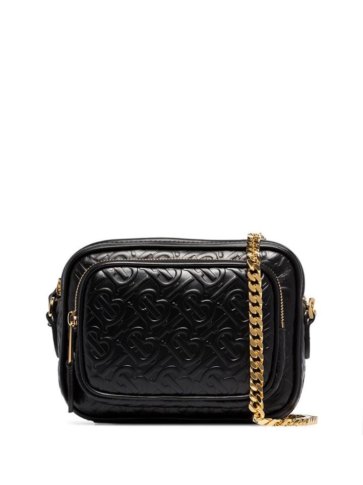 Burberry Monogram Embossed Camera Bag - Black