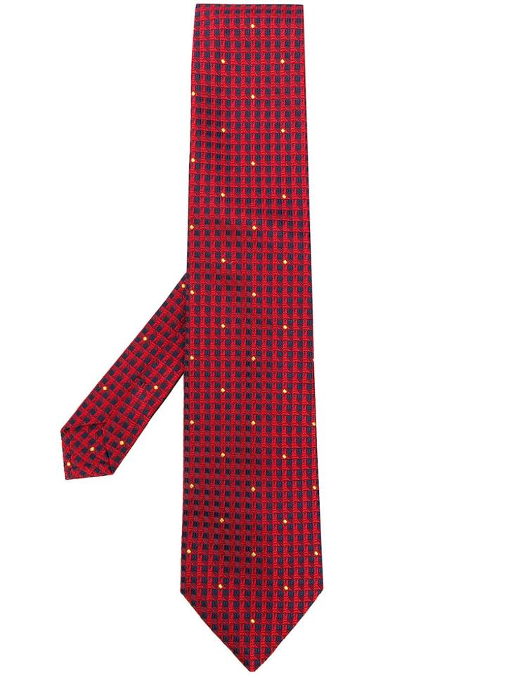 Etro Geometric & Dot Printed Tie - Red