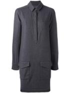 Ymc Pocketed Shirt Dress, Women's, Size: 8, Grey, Spandex/elastane/virgin Wool